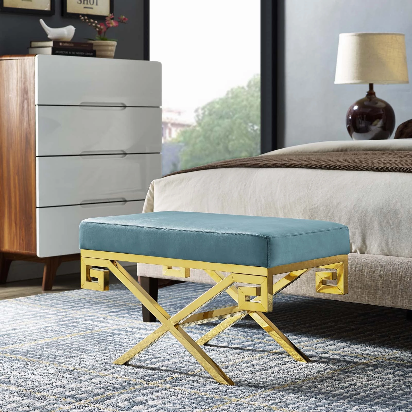 Rove Velvet Performance Velvet Bench by Modway