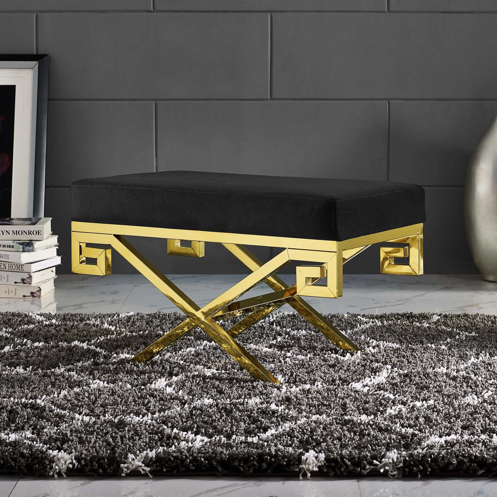 Rove Velvet Performance Velvet Bench by Modway