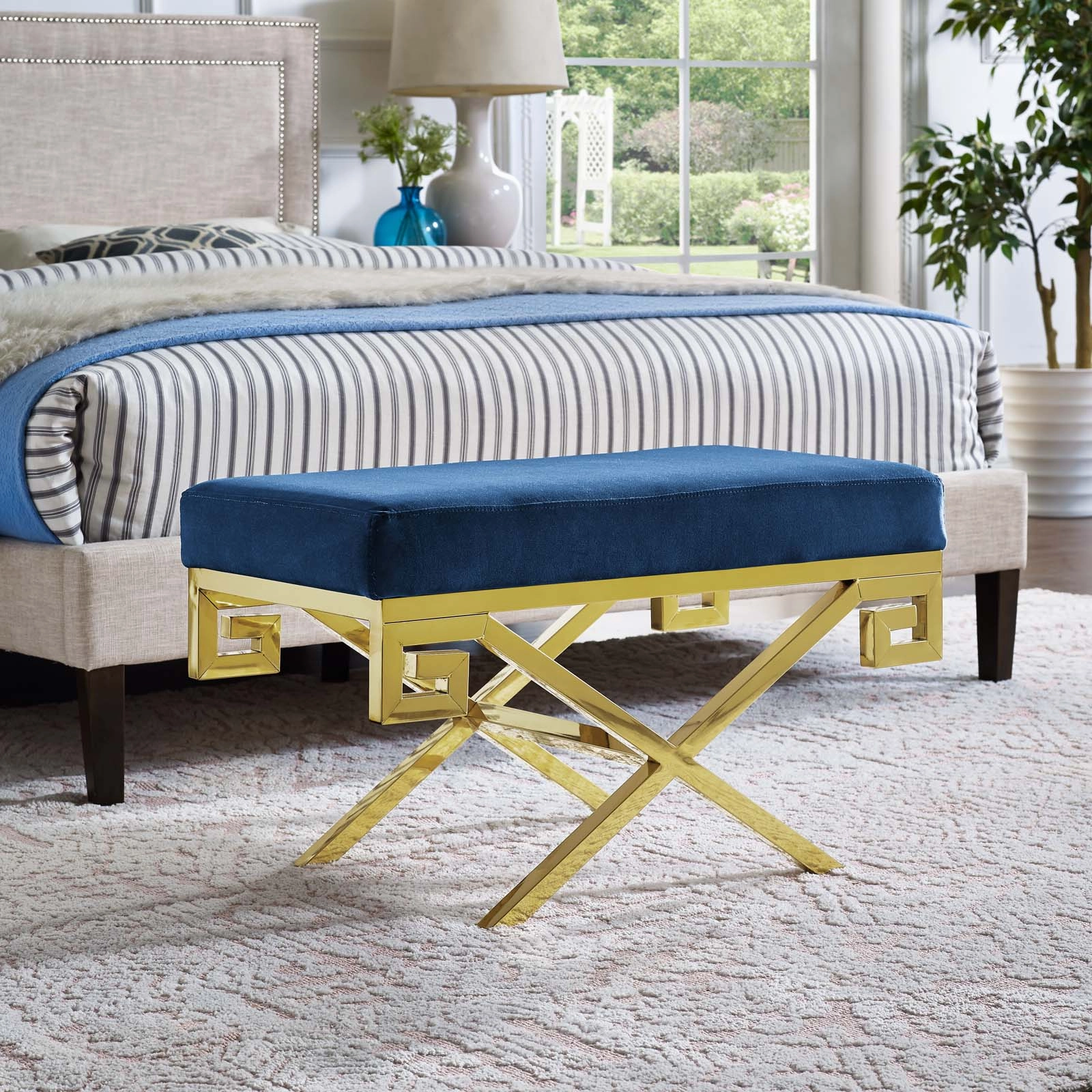 Rove Velvet Performance Velvet Bench by Modway