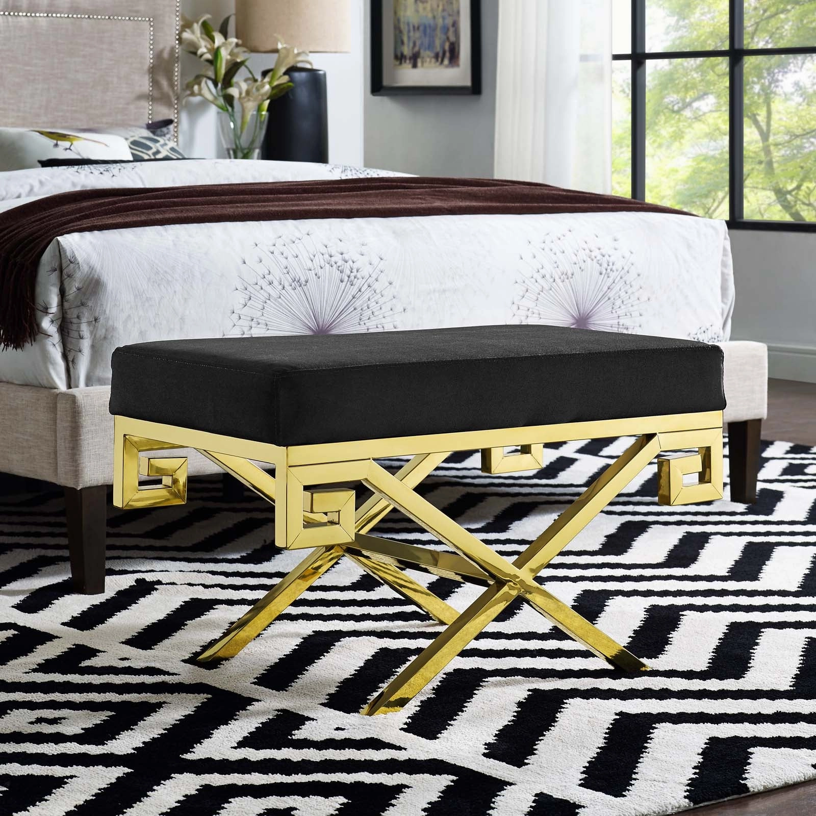 Rove Velvet Performance Velvet Bench by Modway