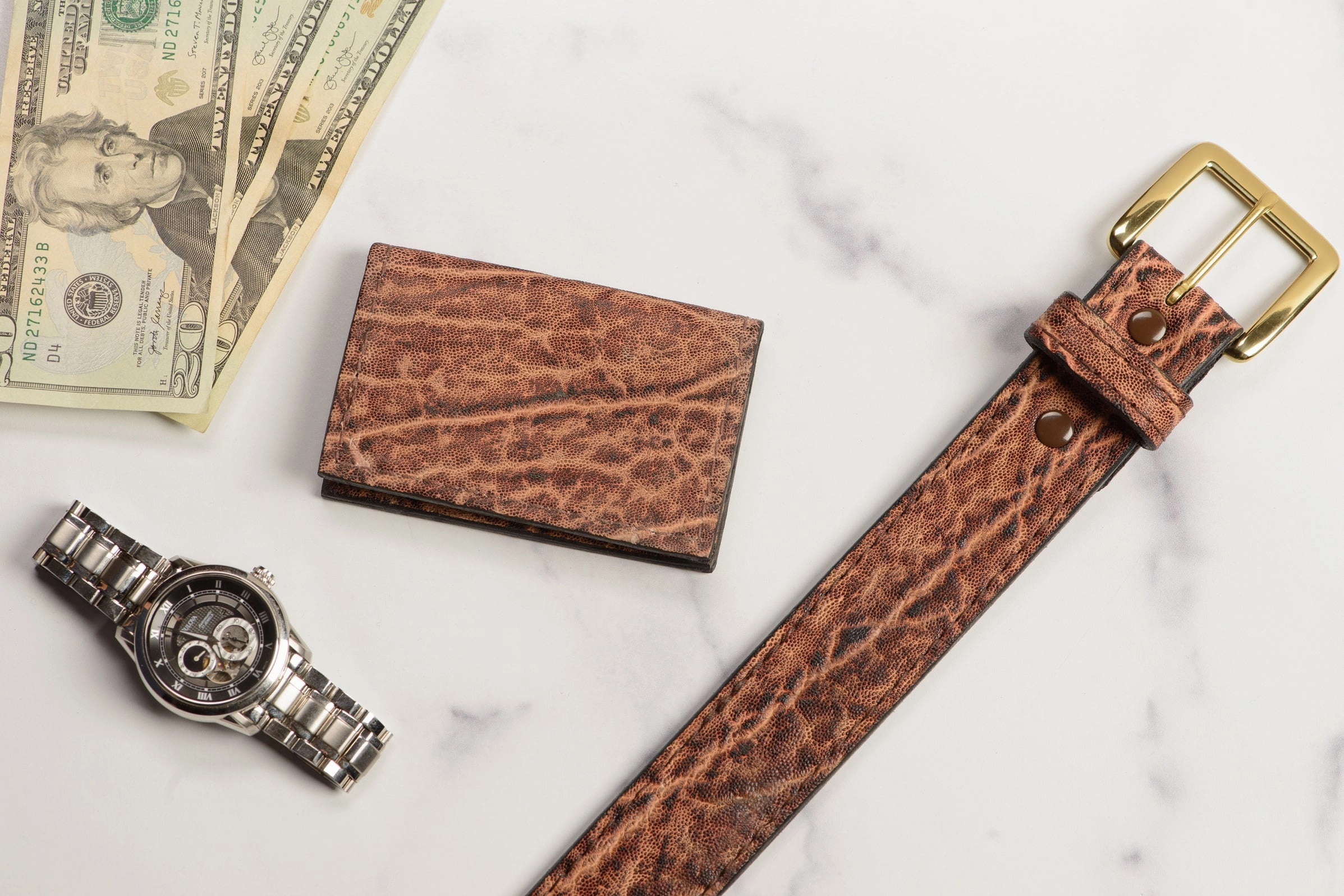 Rustic Brown Elephant Credit Card & Business Card Wallet