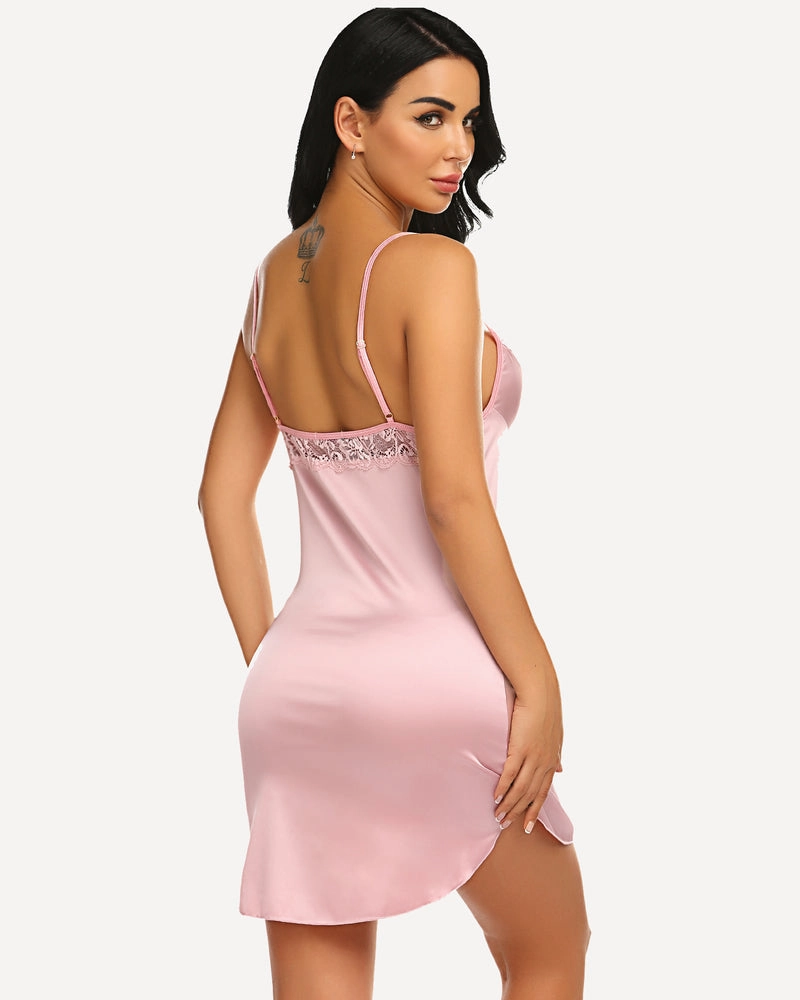 Satin Lace Mini Full Slip Sleepdress