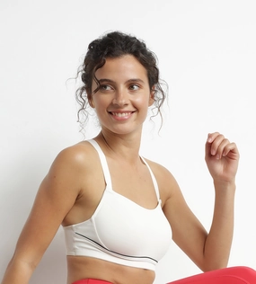Sculpting microfiber sports bra Ecru Dim Move