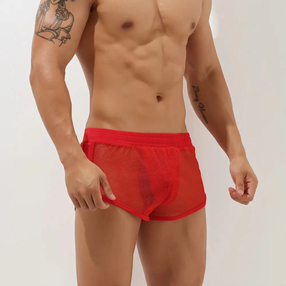 Seobean Men's Mesh Boxer Shorts - Breathable Underwear 00604