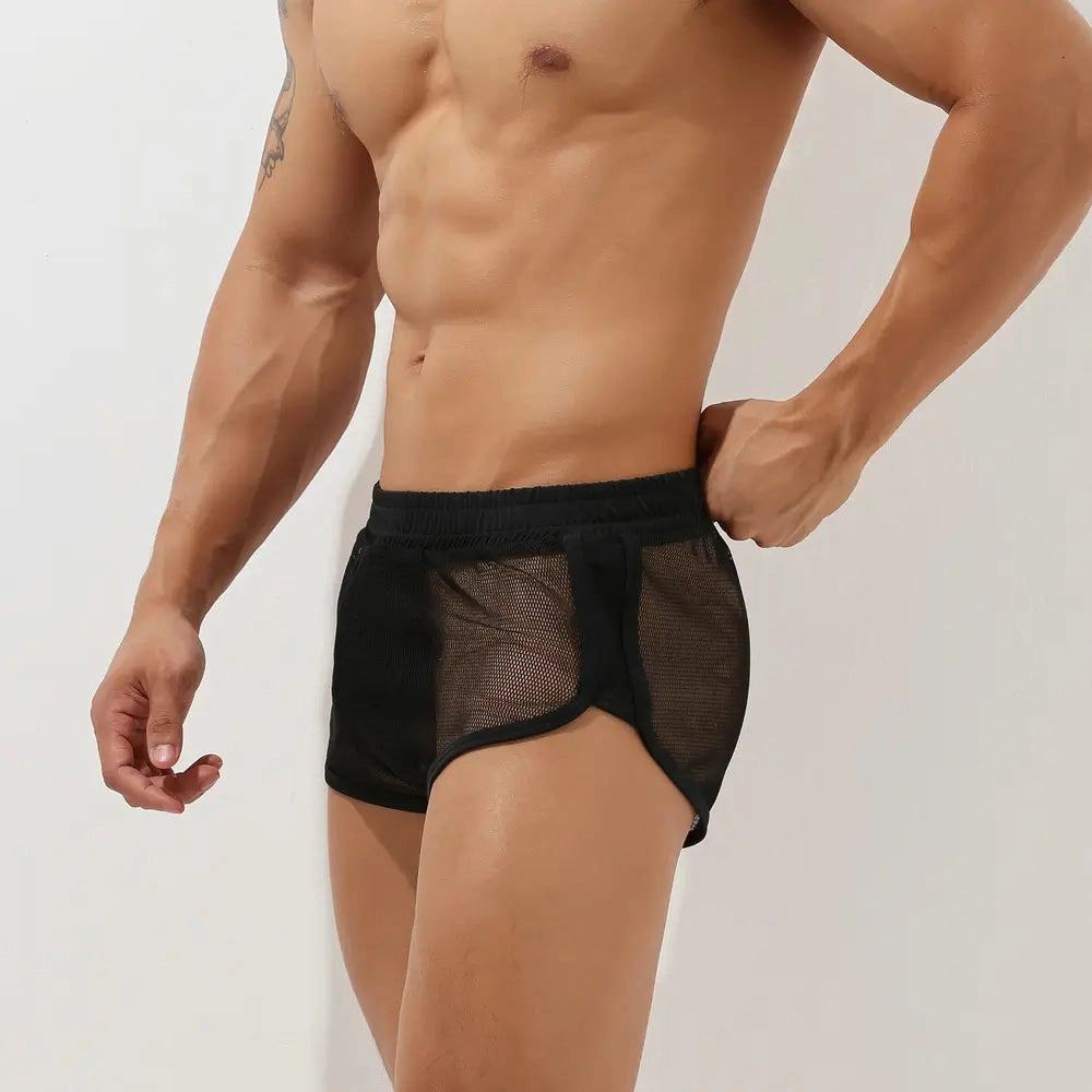 Seobean Men's Mesh Boxer Shorts - Breathable Underwear 00604