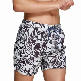 Seobean Men's Quick-Dry Beach Shorts with Elastic Waist & Tropical 231302