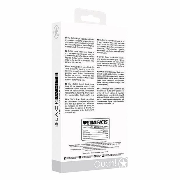Shots - Ouch Black and White Lace Eye Mask Royal (Black)