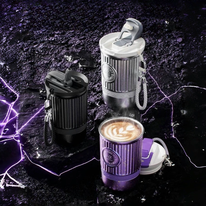 Sidagar Pure Titanium Coffee Cup – 380mL Lightweight, Leak-Proof, 3-in-1 Design with Insulated Travel Mug for Hot/Cold Beverages