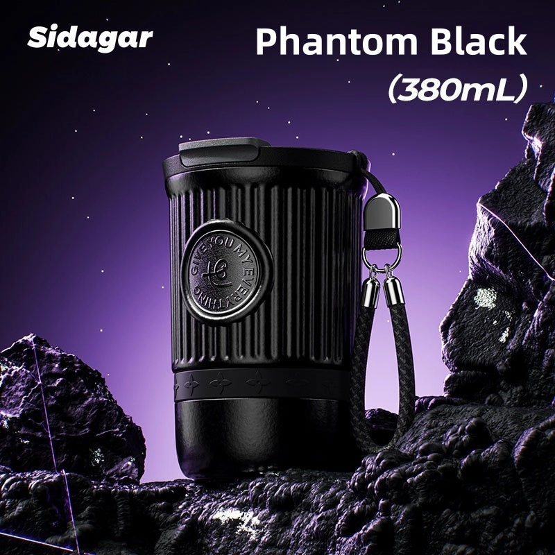 Sidagar Pure Titanium Coffee Cup – 380mL Lightweight, Leak-Proof, 3-in-1 Design with Insulated Travel Mug for Hot/Cold Beverages