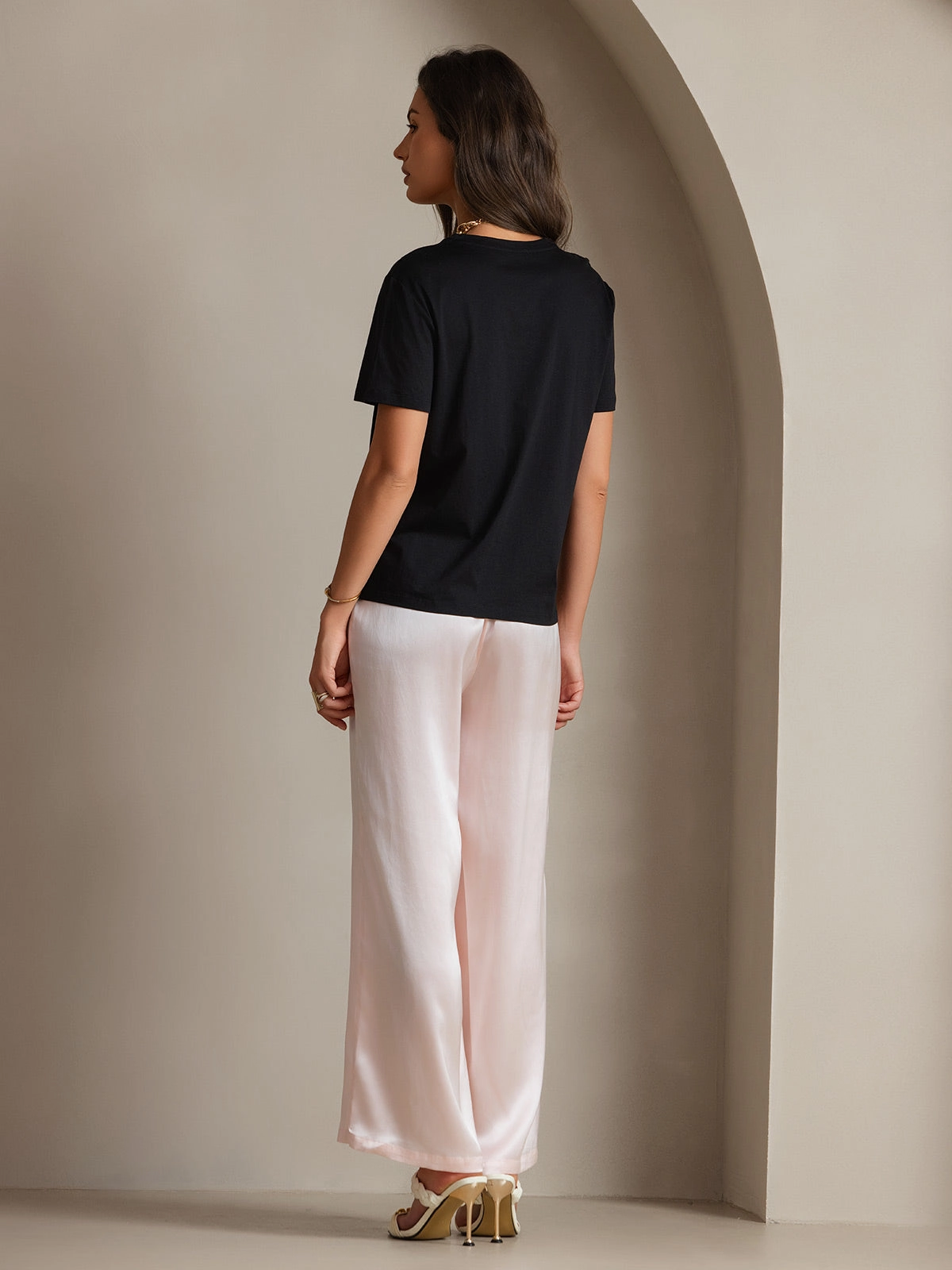 Silk Knitted Round Neck T-Shirt