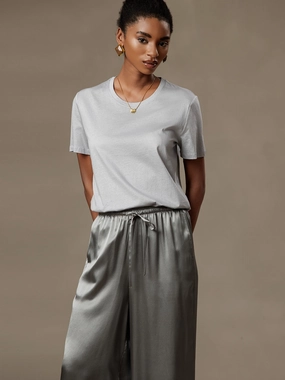 Silk Knitted Round Neck T-Shirt