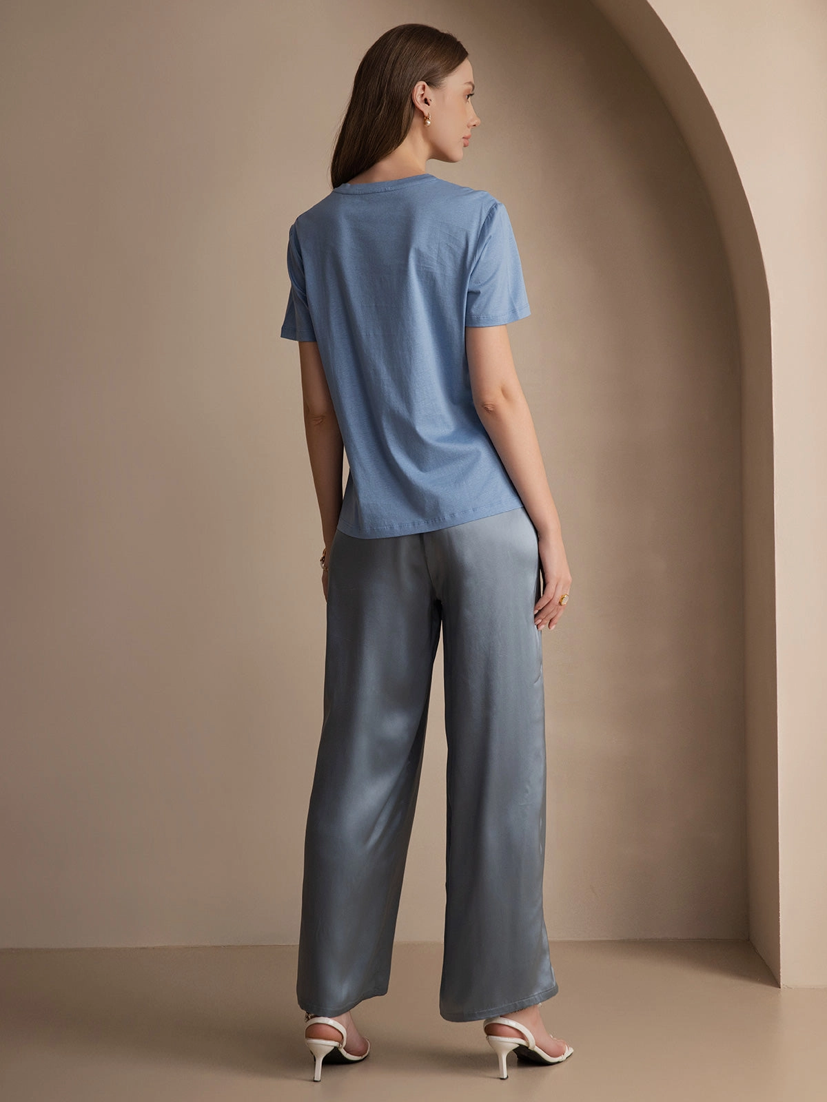 Silk Knitted Round Neck T-Shirt