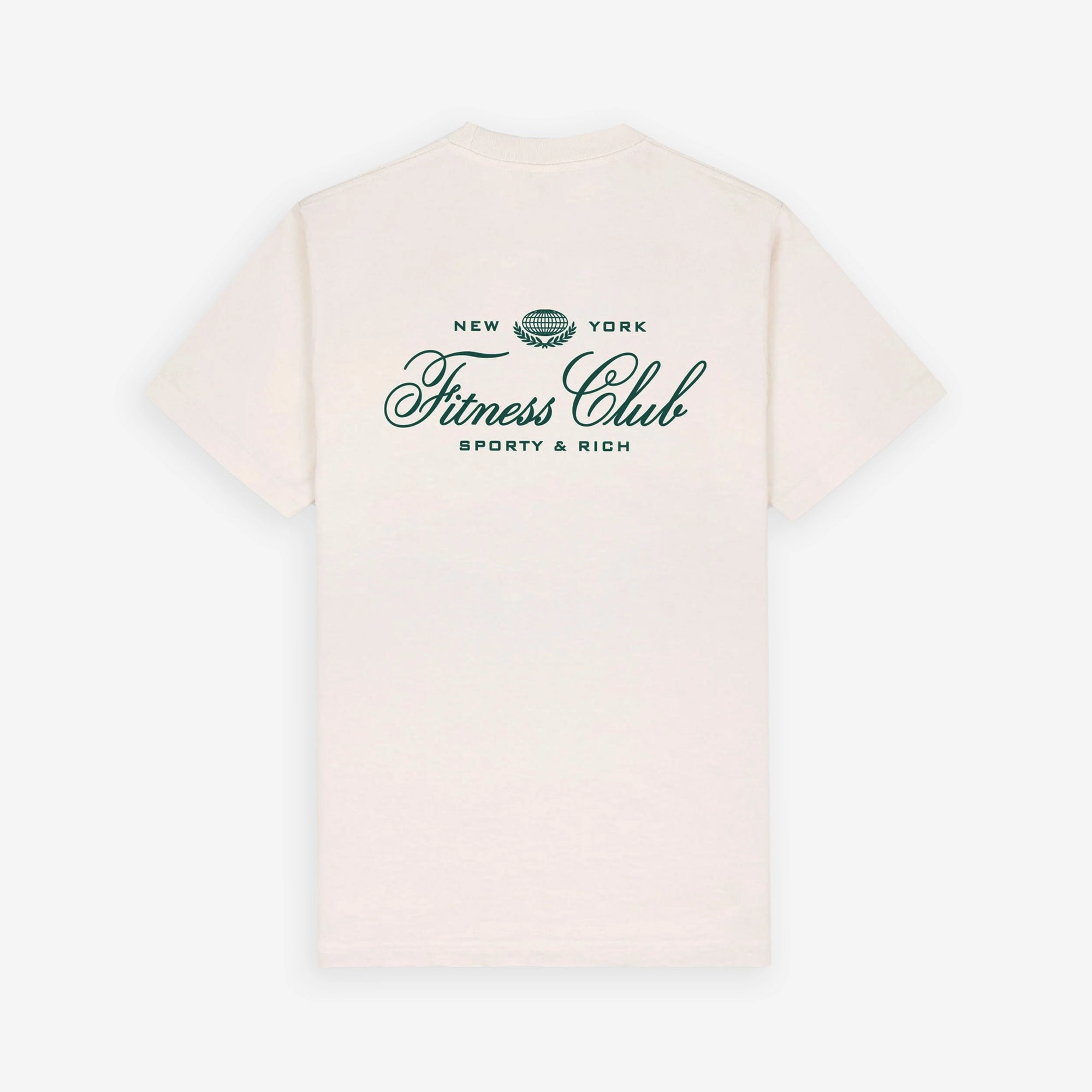 SPORTY & RICH | FITNESS WORLD T-SHIRT { CREAM/ALPINE