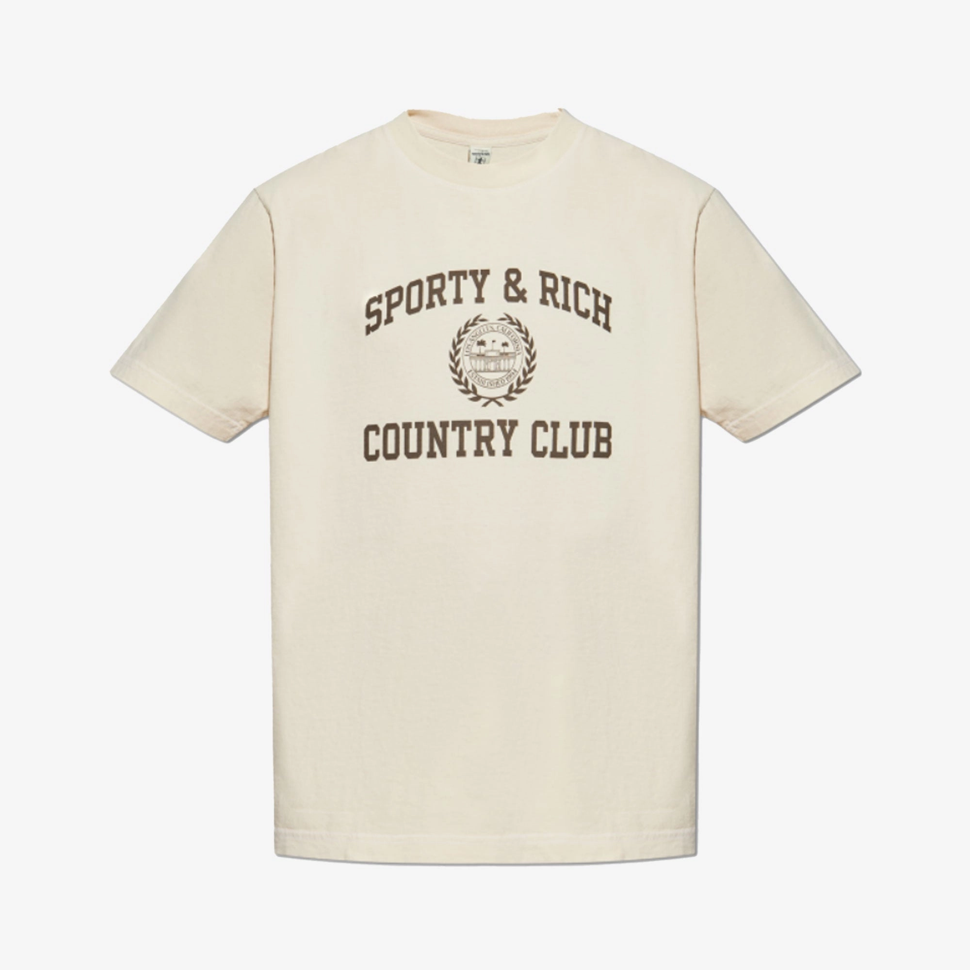 SPORTY & RICH | VARSITY CREST TEE { CREAM
