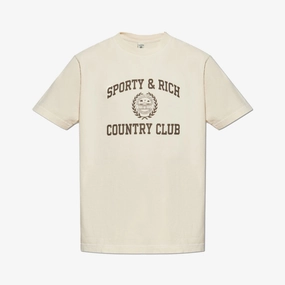 SPORTY & RICH | VARSITY CREST TEE { CREAM