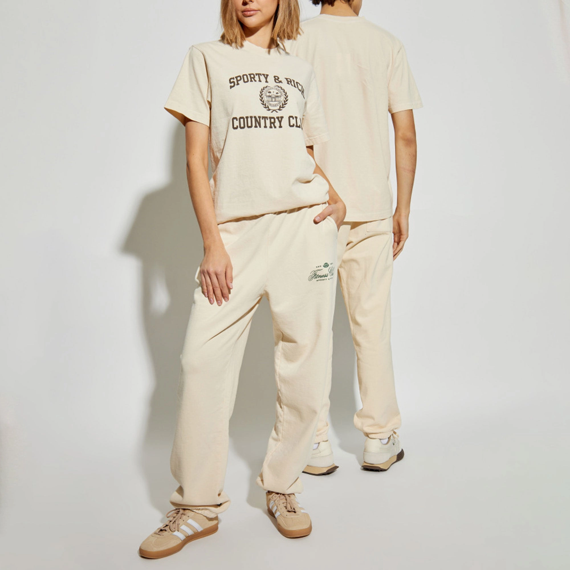 SPORTY & RICH | VARSITY CREST TEE { CREAM