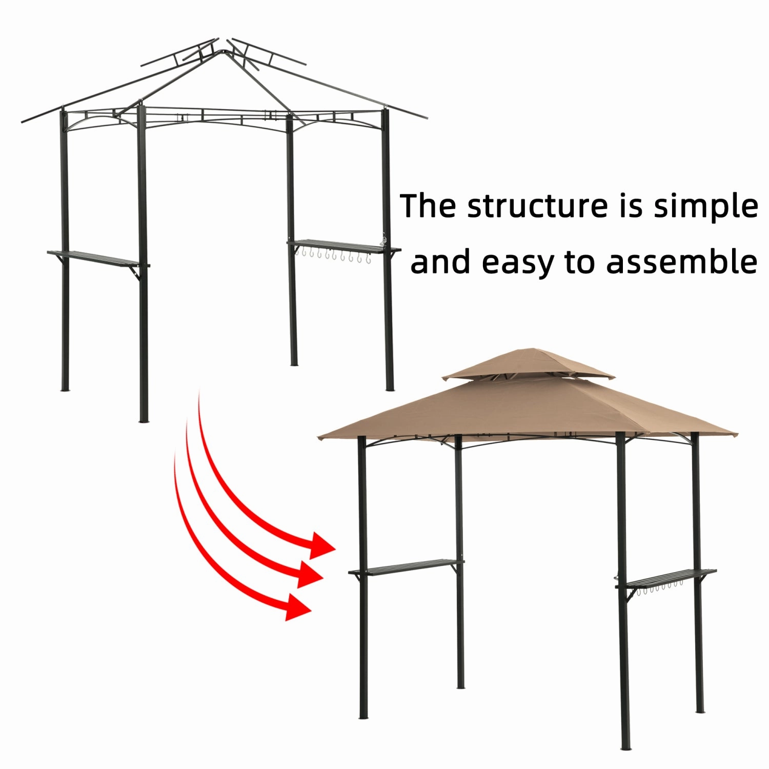 Streamdale Grill Gazebo 8x5 Ft Khaki