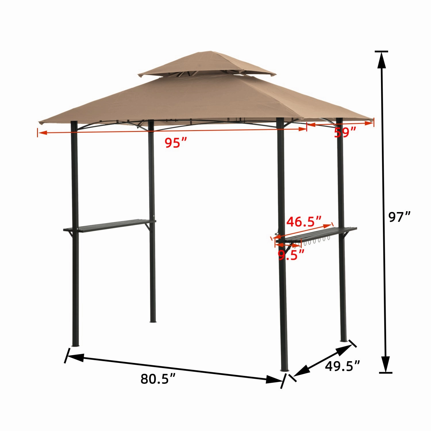 Streamdale Grill Gazebo 8x5 Ft Khaki