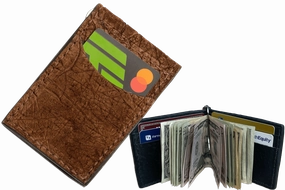 Tan Hippopotamus Bifold Slim Profile Wallet With Money Clip