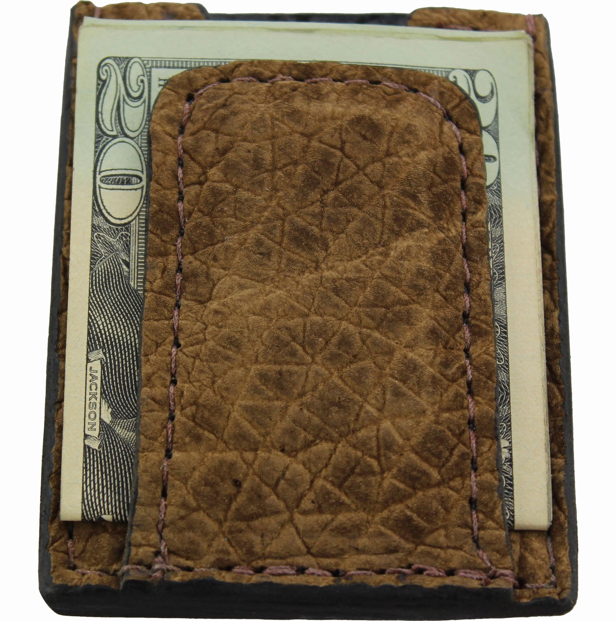 Tan Hippopotamus Money Clip Wallet With Credit Card Slots