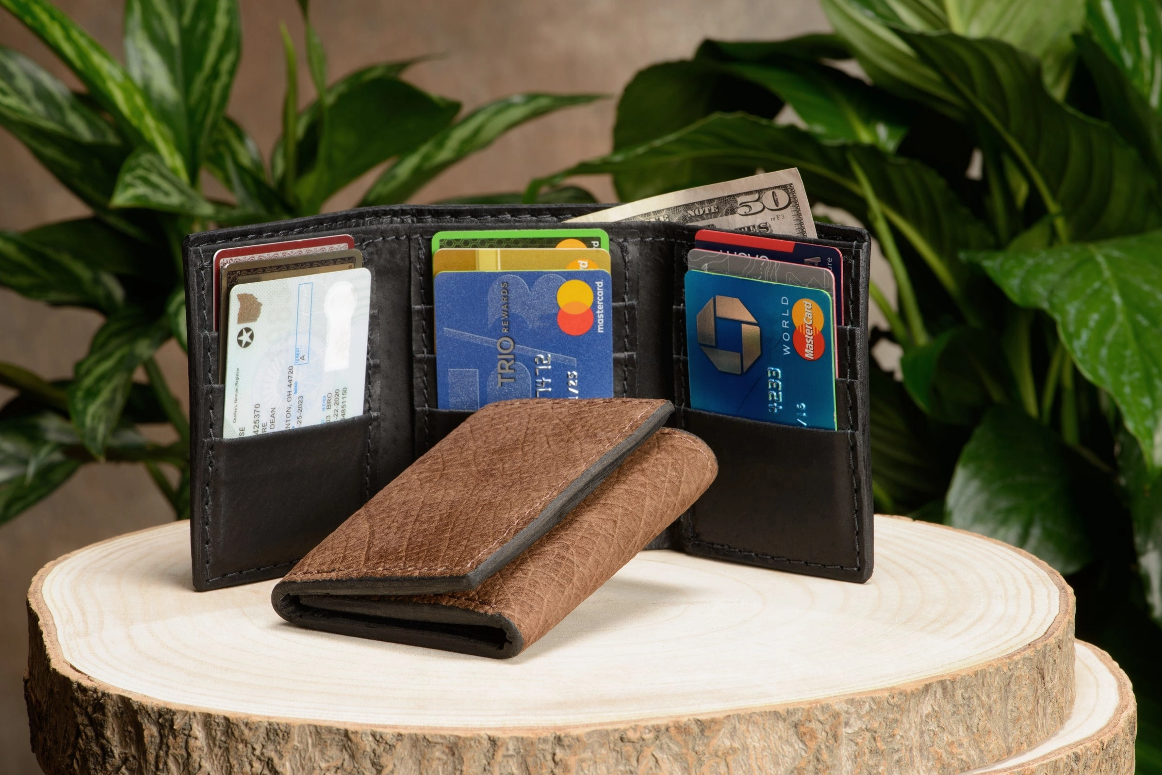 Tan Hippopotamus Trifold Wallet