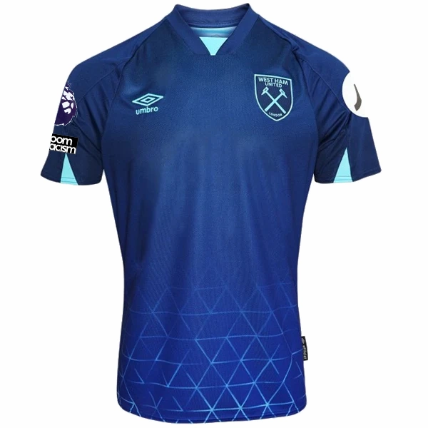 Umbro West Ham Angelo Ogbanna Third Jersey w/ EPL   No Room For Racism Patches 23/24 (Navy/Sky Blue)