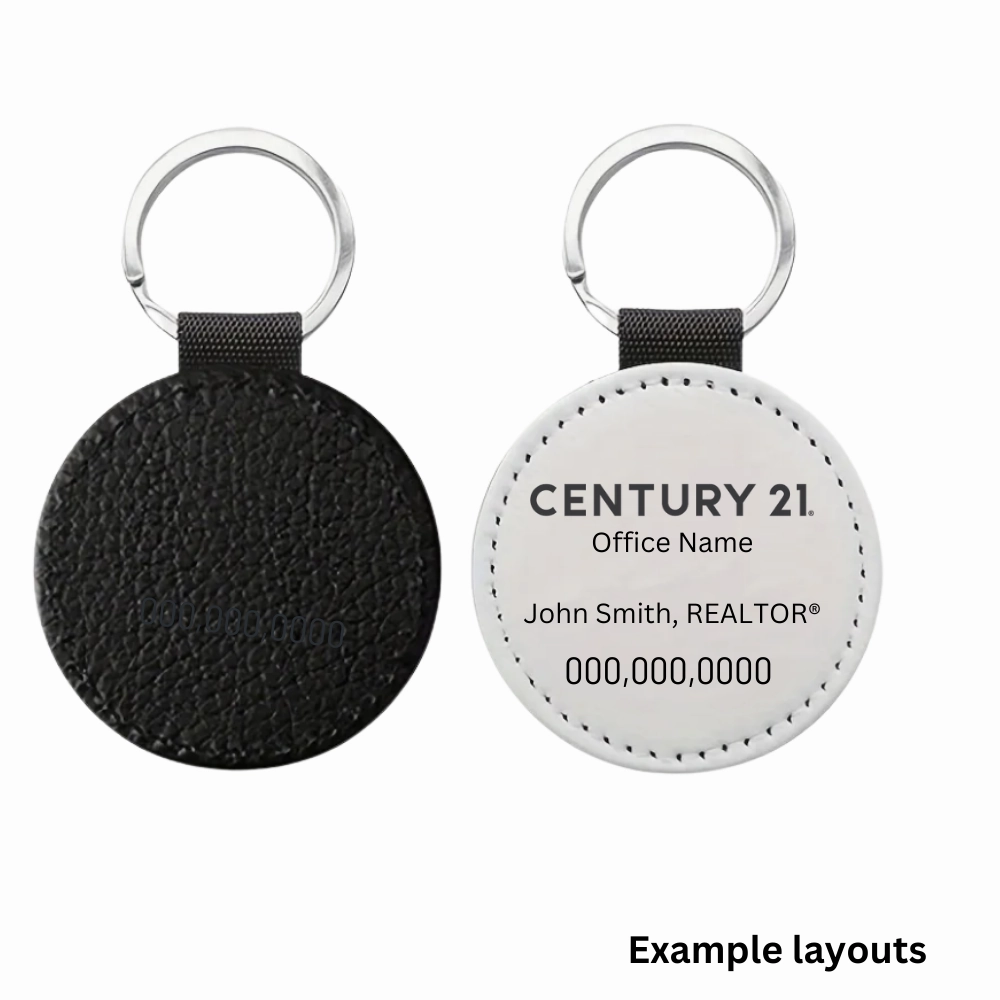 Vegan Leather 2 Tone Keychain - Personalized with Free Shipping