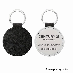 Vegan Leather 2 Tone Keychain - Personalized with Free Shipping
