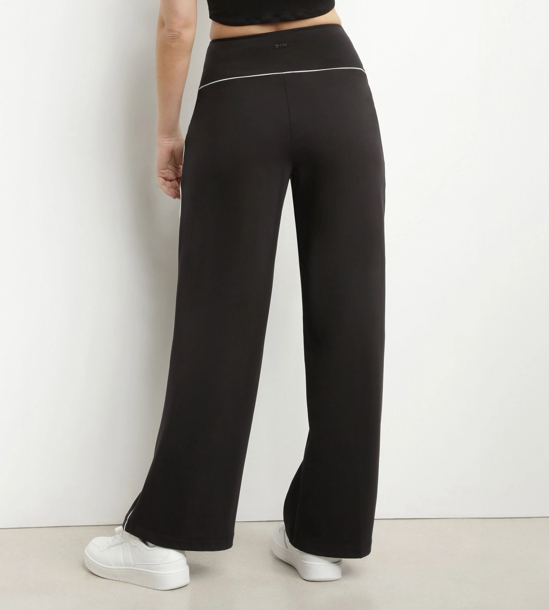 Women's stretch jersey wide-leg sports trousers Black Dim Move