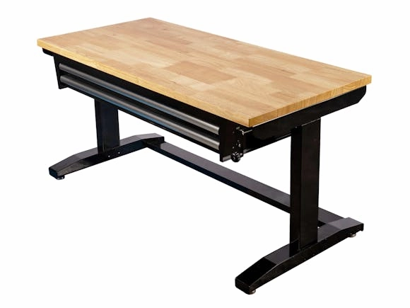 Workbench Height Adjustable 2 Drawer 132 x 61cm