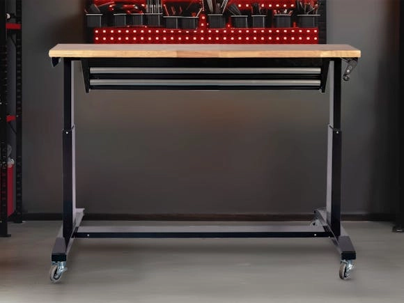 Workbench Height Adjustable 2 Drawer 132 x 61cm