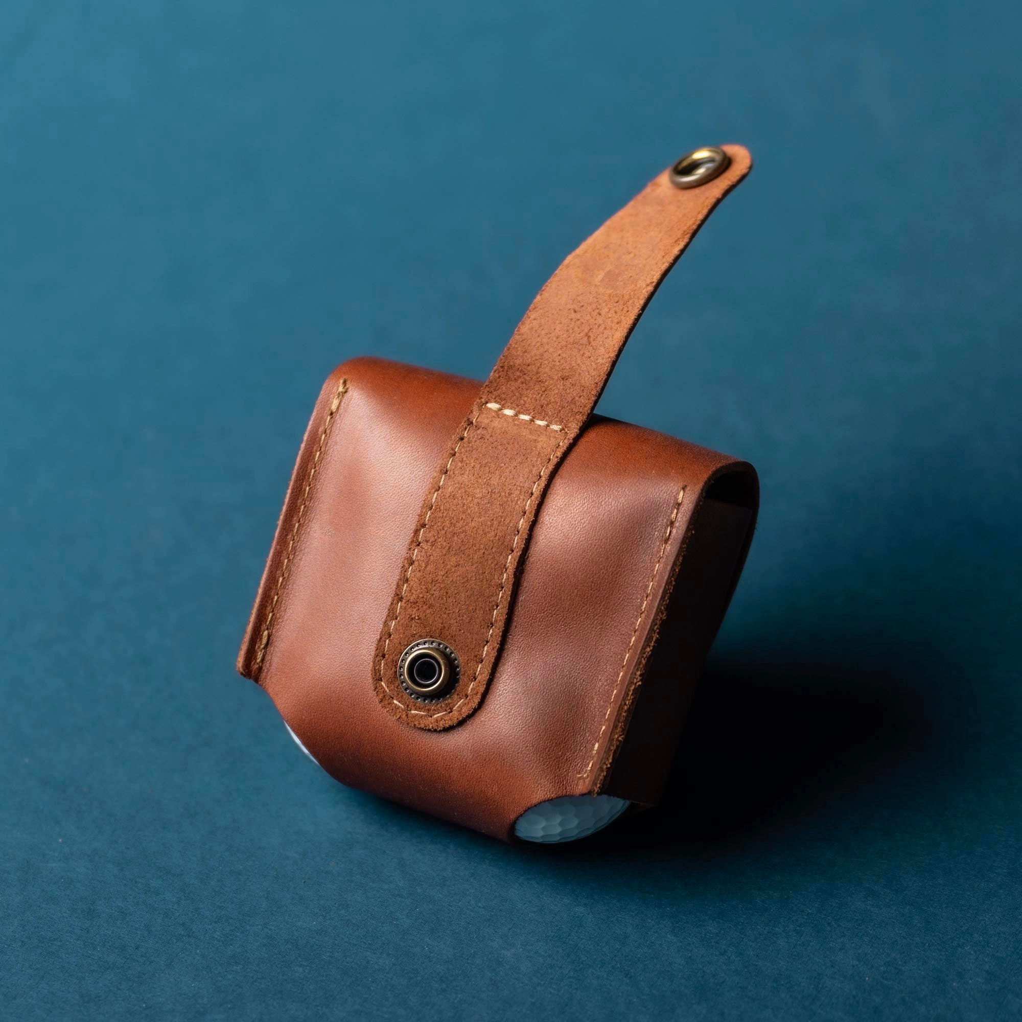 Your Logo   Our Leather - Personalized Fine Leather Golf Ball Holster - Custom Logo and Corporate Gifting