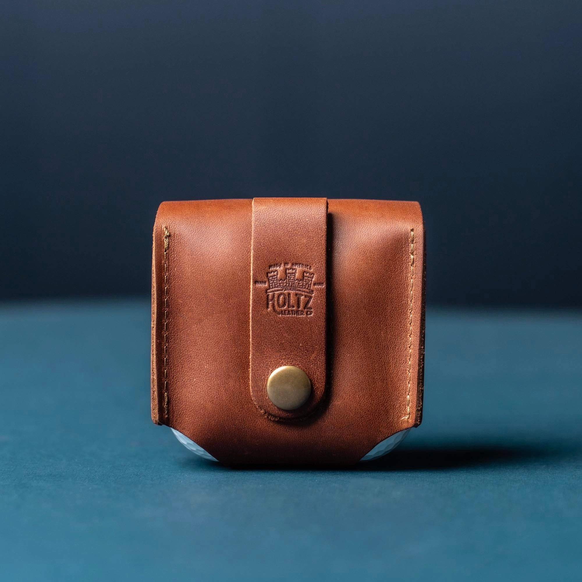 Your Logo   Our Leather - Personalized Fine Leather Golf Ball Holster - Custom Logo and Corporate Gifting