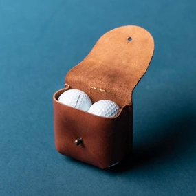 Your Logo   Our Leather - Personalized Fine Leather Golf Ball Holster - Custom Logo and Corporate Gifting