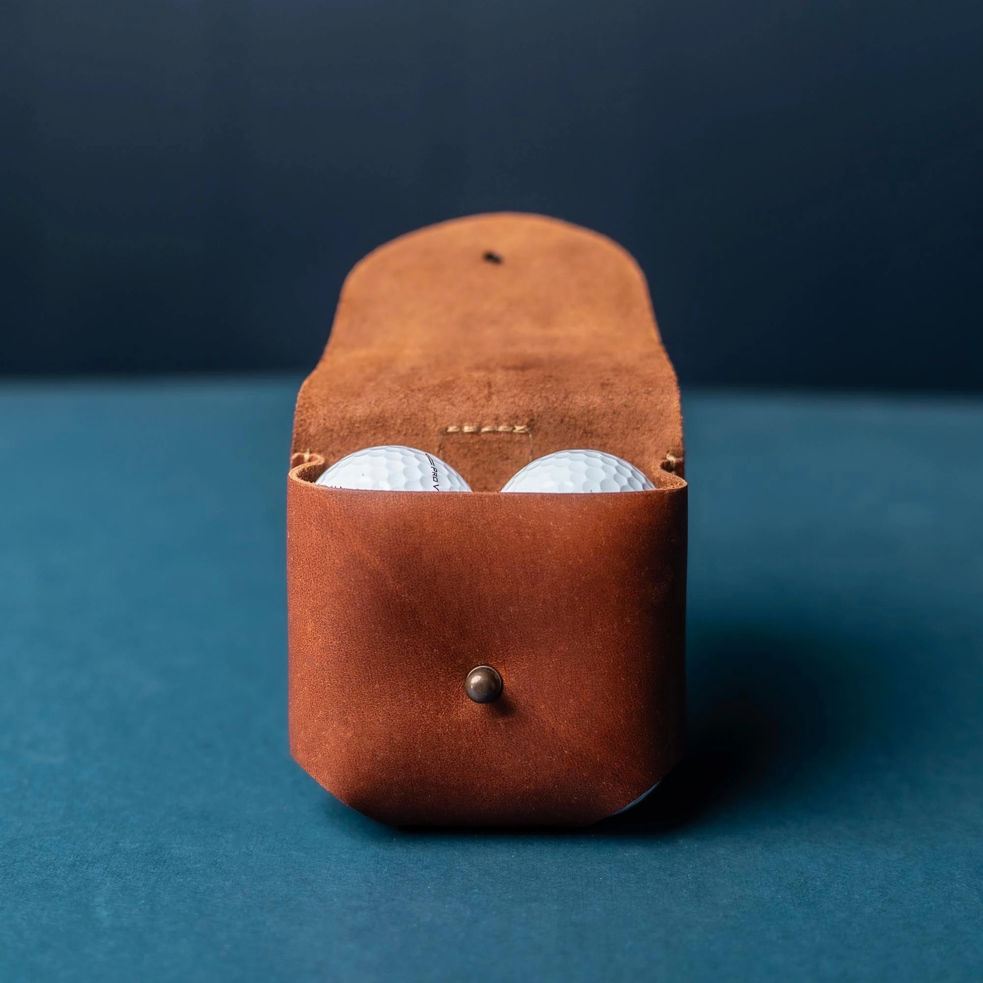 Your Logo   Our Leather - Personalized Fine Leather Golf Ball Holster - Custom Logo and Corporate Gifting