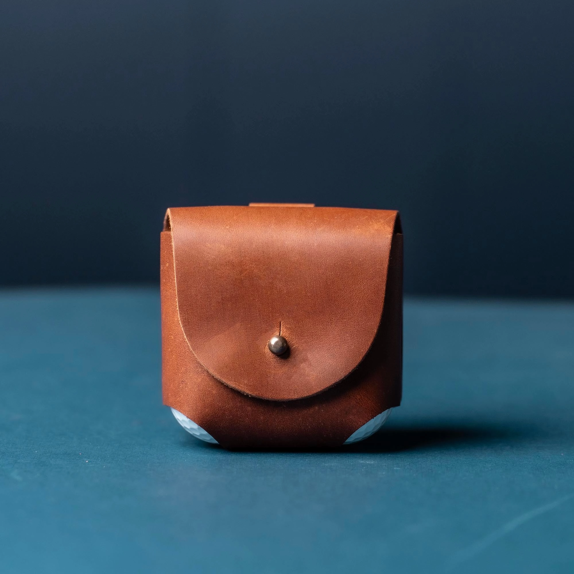 Your Logo   Our Leather - Personalized Fine Leather Golf Ball Holster - Custom Logo and Corporate Gifting